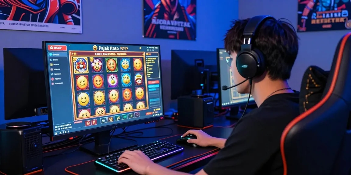 Engaging online gaming setup showcasing pajaktoto rtp with vibrant graphics and gaming peripherals.