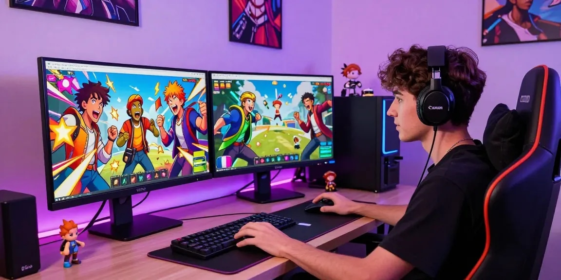 Exciting gay hentai game scene with a player engaged in colorful anime interactions.