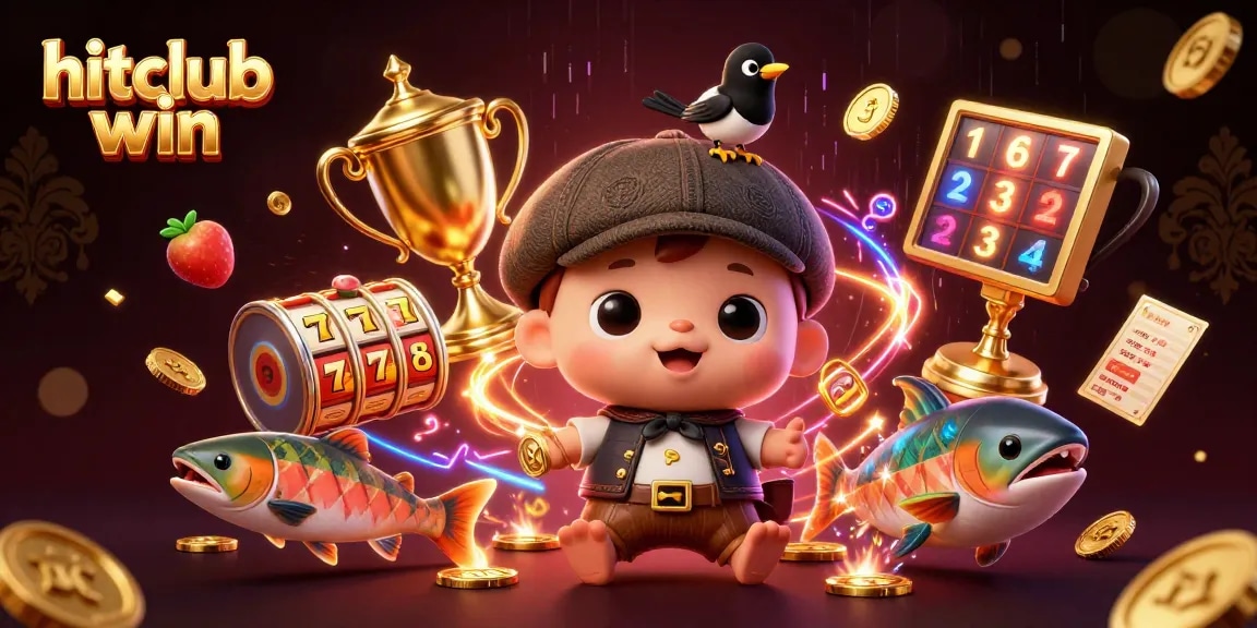 Experience the thrill of hitclub win with vibrant slots and engaging cartoon characters in an exciting casino scene.