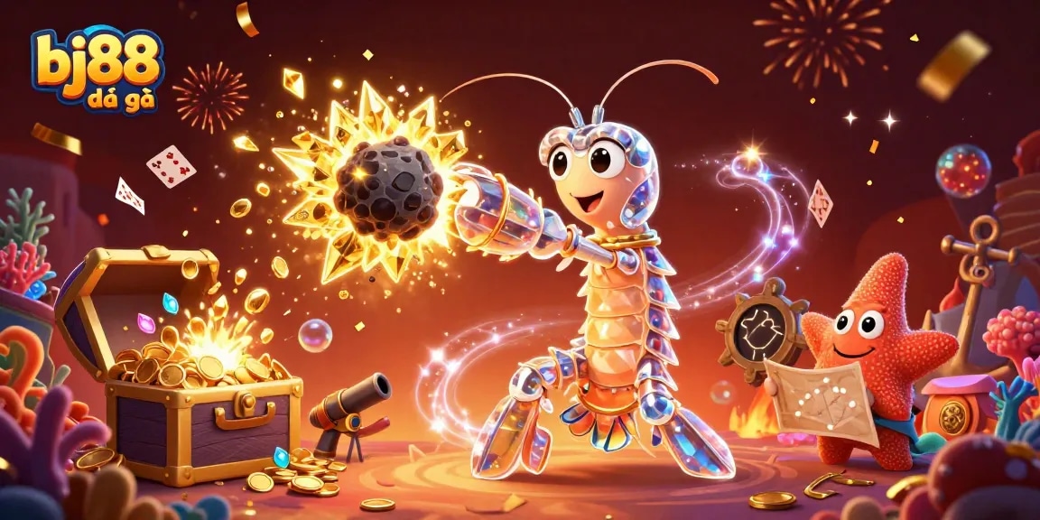 Engage in thrilling bj88 đá gà action with vibrant illustrations showcasing gamified excitement and dynamic gameplay.