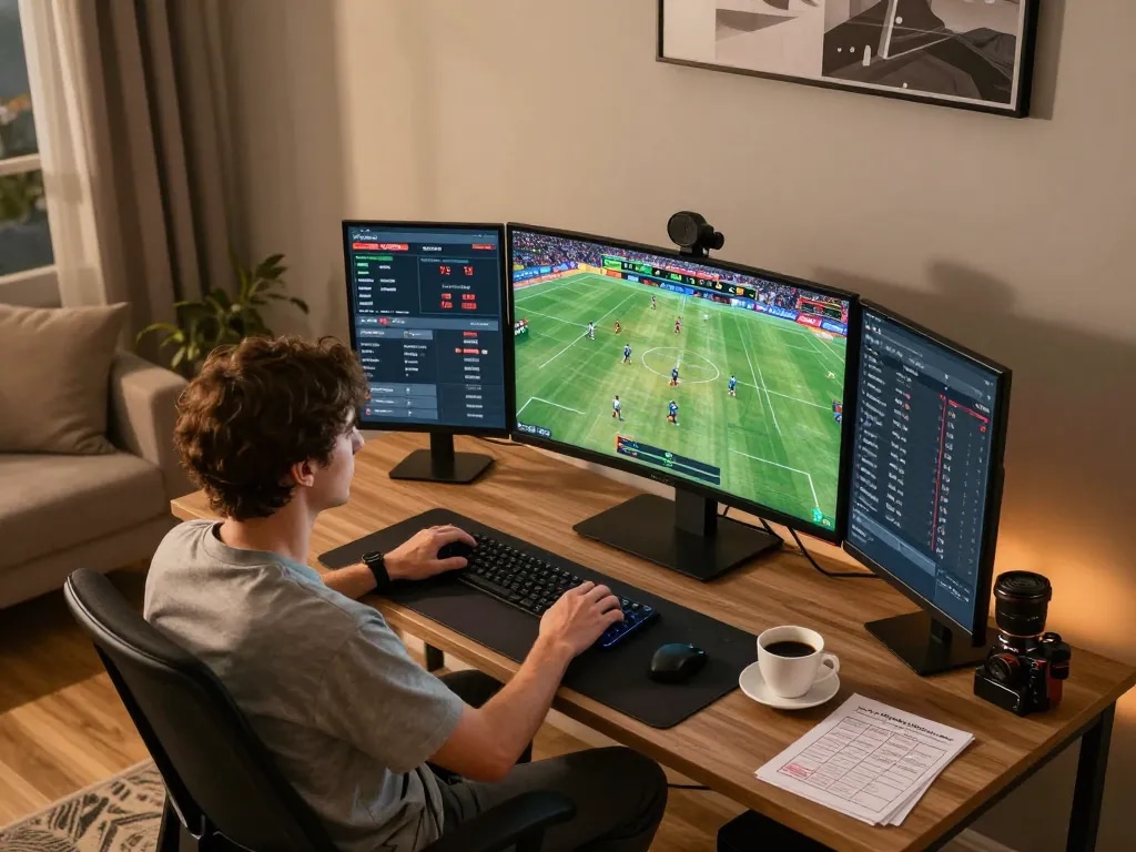 Experience immersive online betting at home with 88aa link in a dynamic gaming setup.