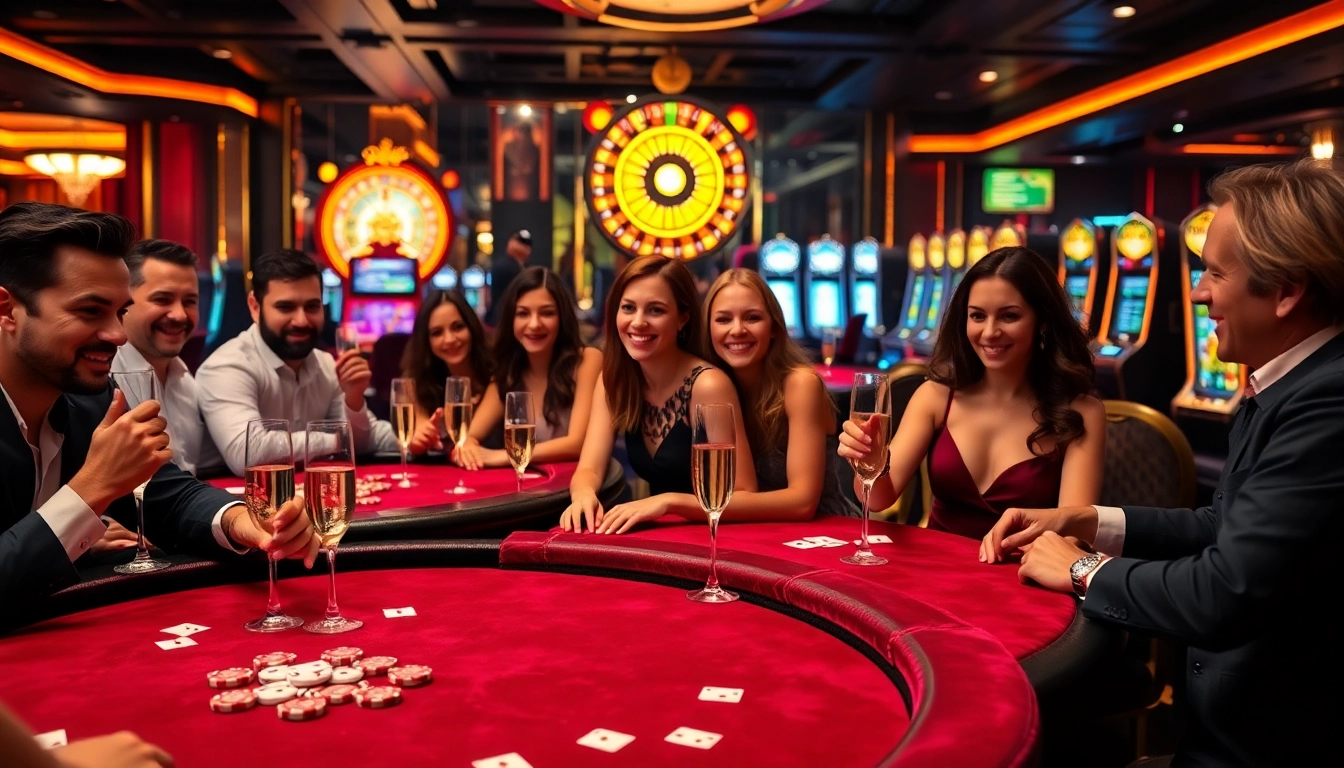 Thrilling players engaging at thabet's luxurious casino table, embodying excitement and professionalism.
