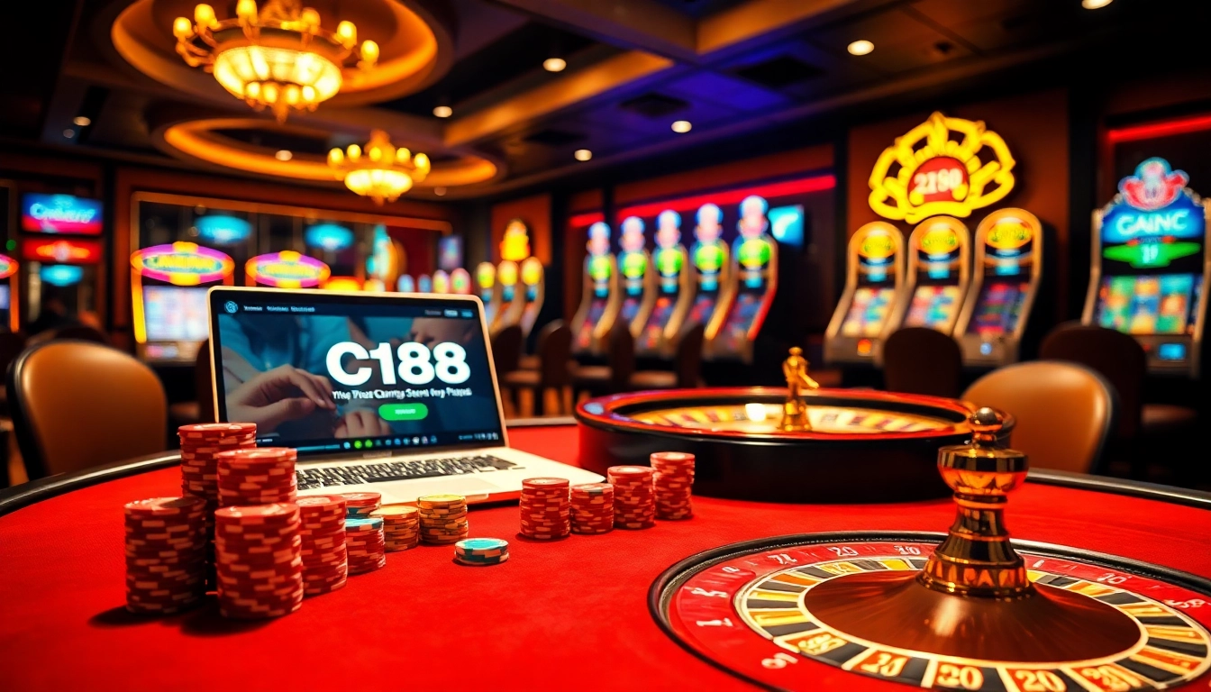 C168.it.com offers an engaging casino experience with vibrant poker chips and roulette wheels.