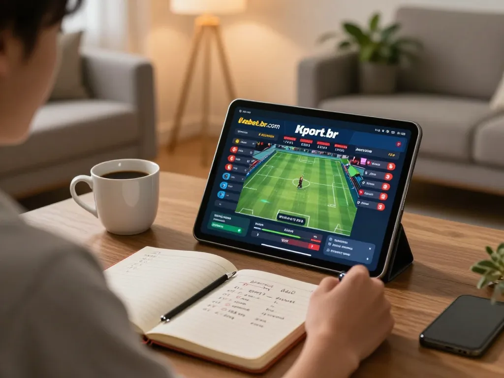 Engaging in sports betting on kebet.br.com from a cozy home setting with strategic notes involved