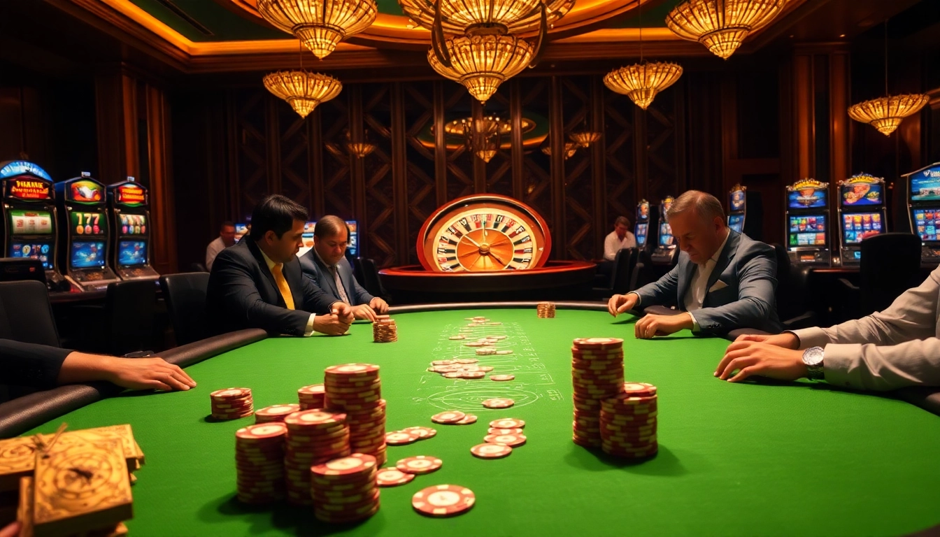 Nohu-themed vibrant casino scene with poker chips, cards, and roulette wheel.
