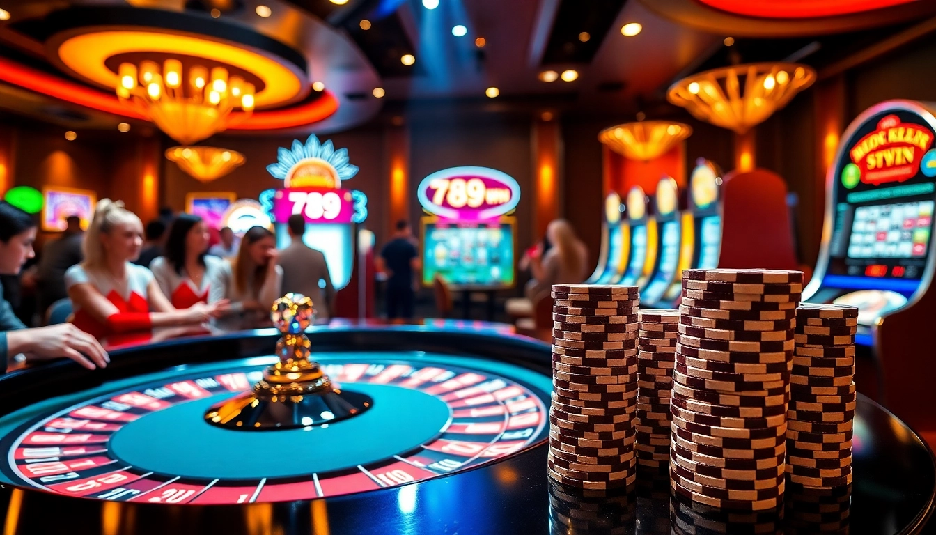 Gambling action at a luxurious casino with players aiming for a 789 win at the roulette table.