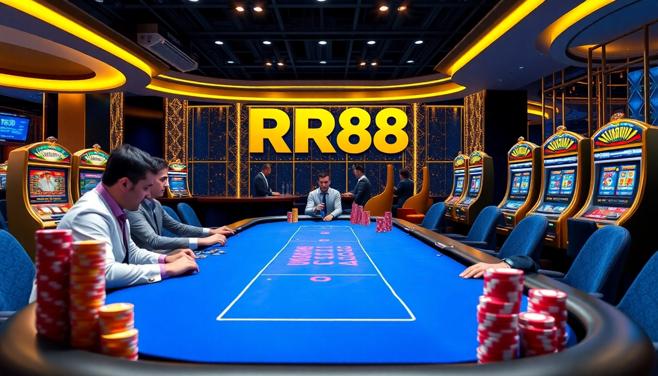 Engaged players at the RR88 online casino table game, showcasing excitement and strategy.
