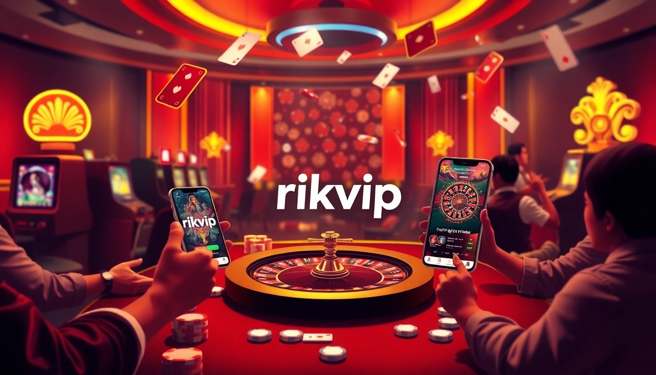 Engaging players at the rikvip online platform with vibrant casino elements and excitement.