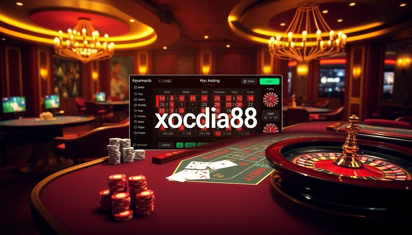 Xocdia88 online gambling interface showcasing vibrant casino elements and engaging digital gameplay.