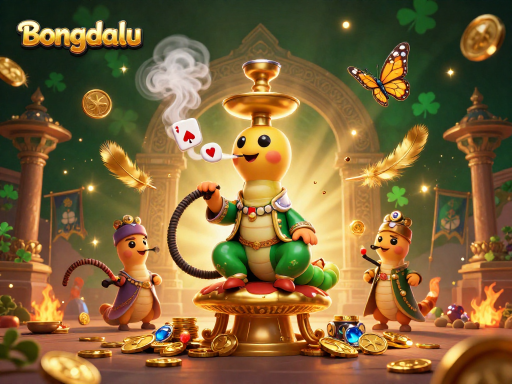 Bongdalu showcases a captivating 3D scene of a hookah-master and vibrant symbols of fortune.