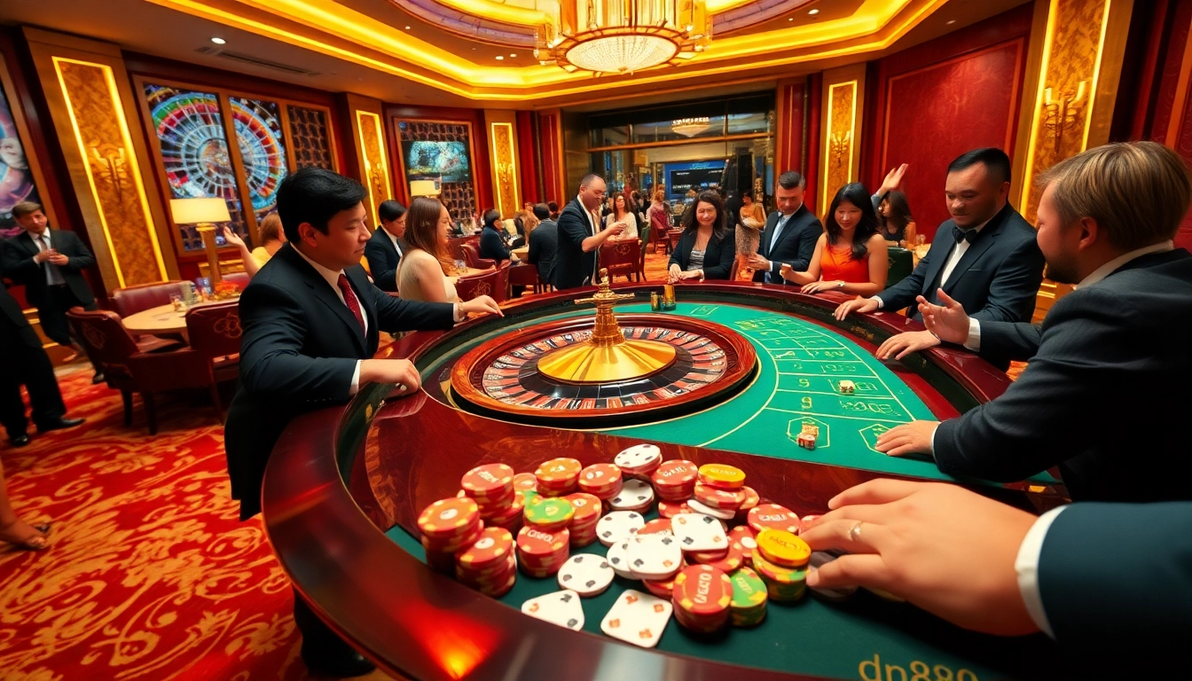 Excited gambler placing bets at a roulette table featuring the 'dn88' logo.