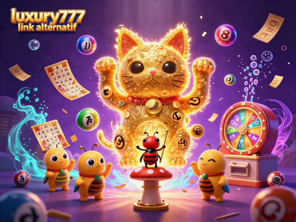 Menggoda keberuntungan dengan luxury777 link alternatif dalam ilustrasi kasino yang menyenangkan dengan simbol permainan.