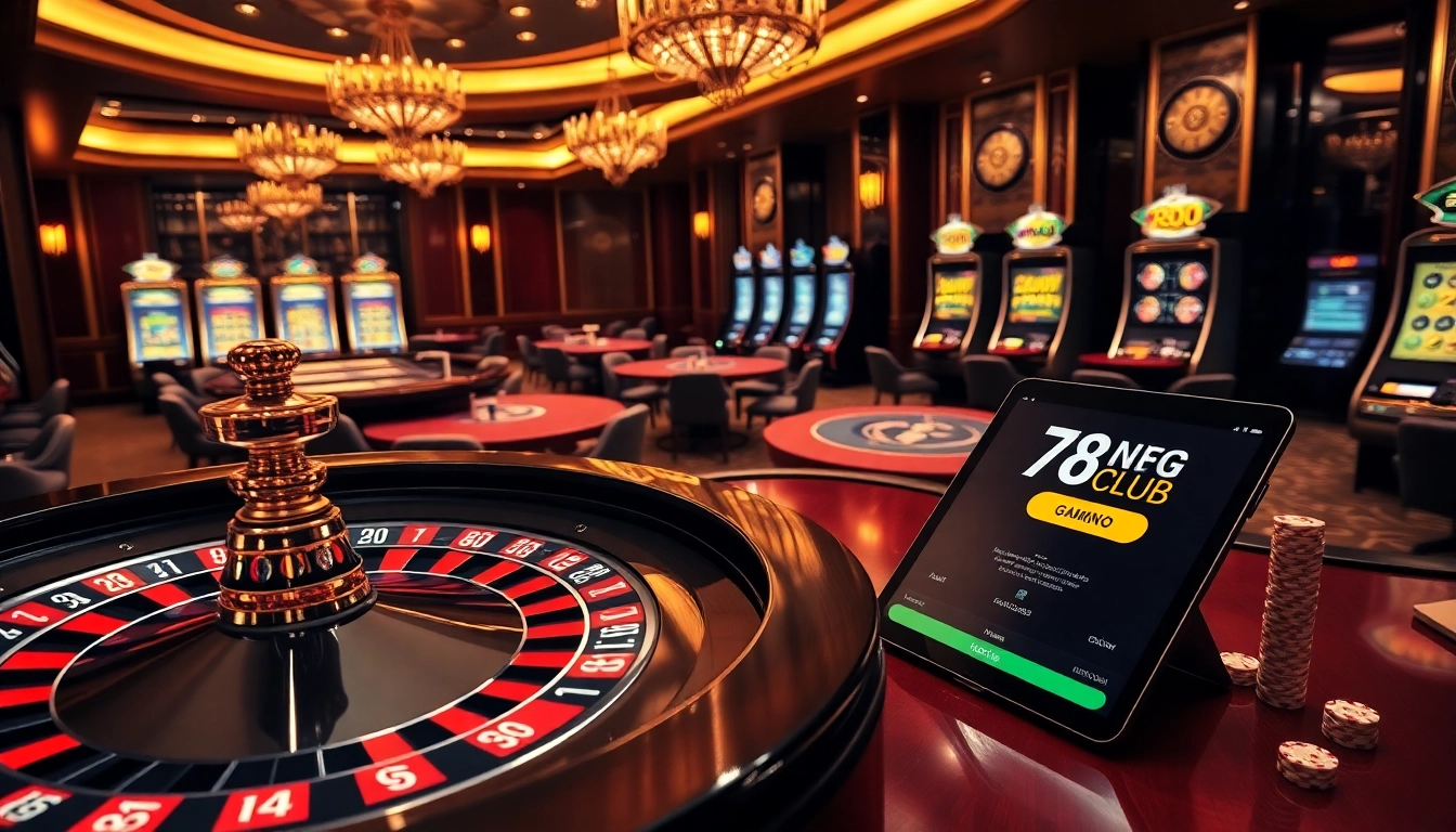 Engaging scene of high-stakes gaming at a luxury casino with Trang chủ 789club elements.