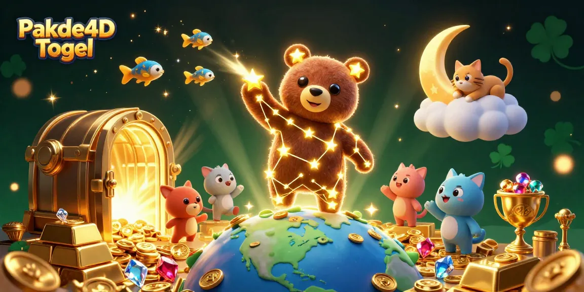 Experience the thrill of Pakde4D Togel with a vibrant 3D illustration featuring magical characters and rich treasures.