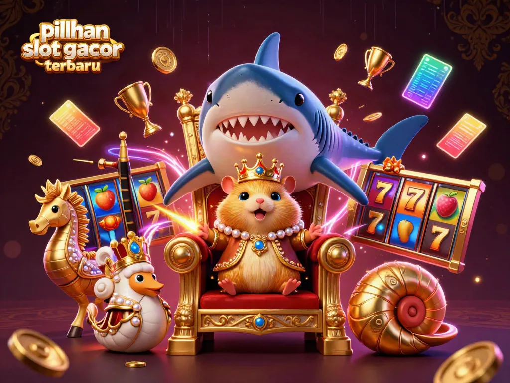Gali lebih dalam pilihan slot gacor terbaru dengan ilustrasi kasino fantastis yang penuh warna dan rinci.