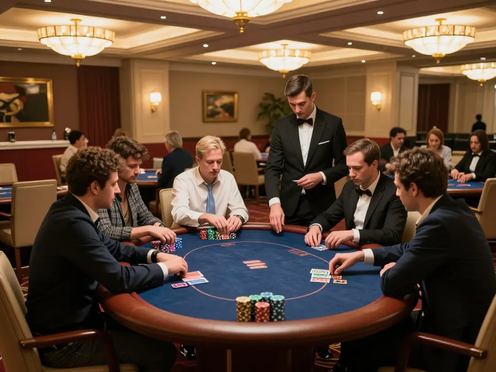 Players enjoying a high-stakes game of poker at rik vip, showcasing strategic gameplay and elegant atmosphere