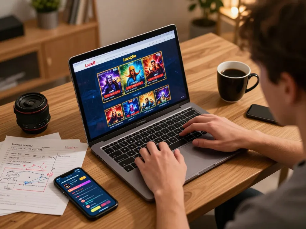 Engage in thrilling gameplay on Luck8 com with vibrant casino graphics from your cozy home.