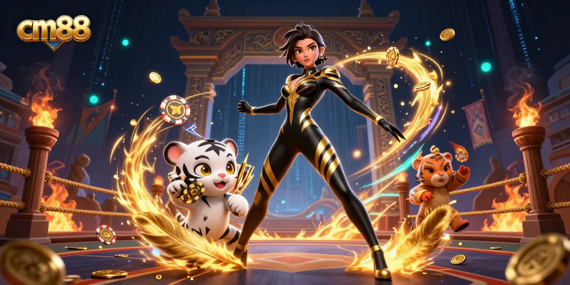 Play exciting casino games at cm88, featuring vibrant characters and dynamic action.