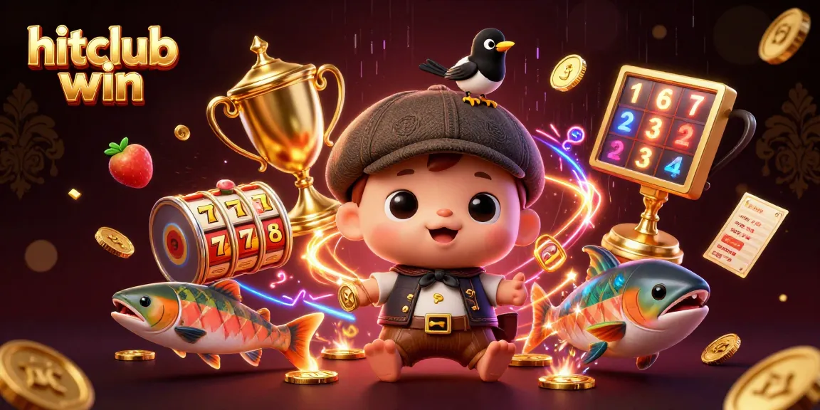 Experience the thrill of hitclub win with vibrant slots and engaging cartoon characters in an exciting casino scene.