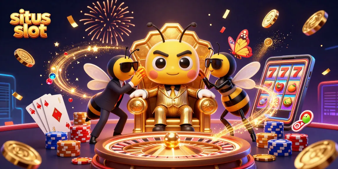 Putar permainan situs slot dengan jackpot besar dan warna-warni koin yang berkilauan.
