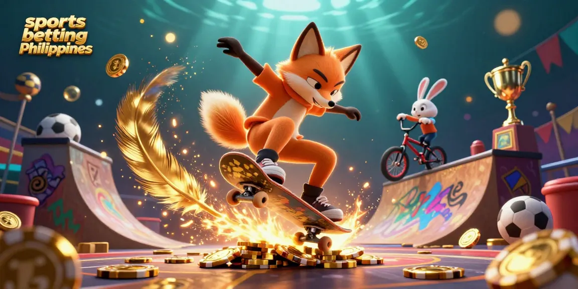 Experience thrilling sports betting in the Philippines with exciting cartoon characters and casino elements.