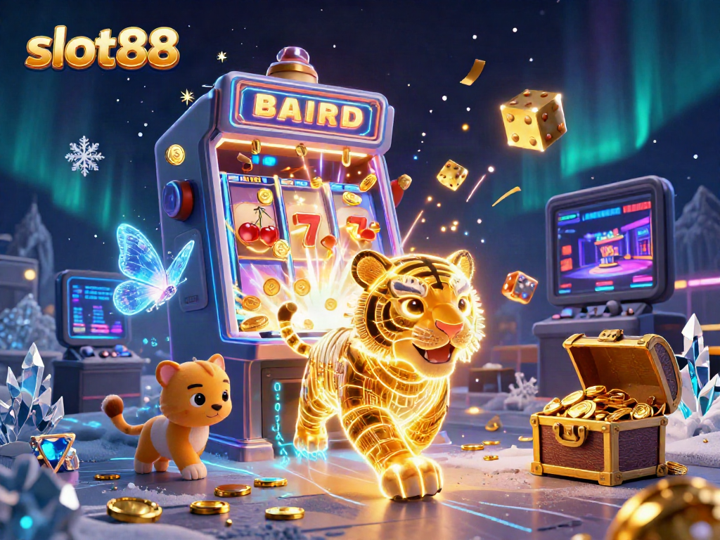 Menangkan slot88 dengan petualangan kasino yang penuh warna, simbol jackpot dan energi.