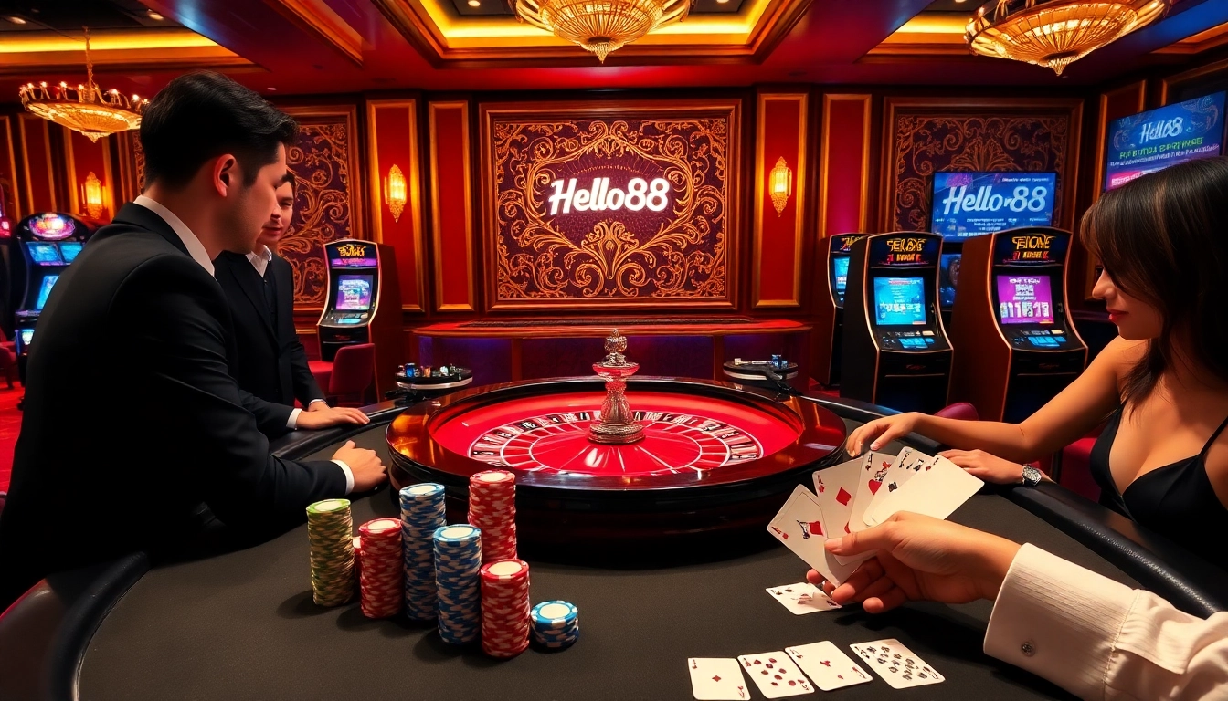 Experience the excitement of winning with Hello88 at a luxurious casino roulette table.
