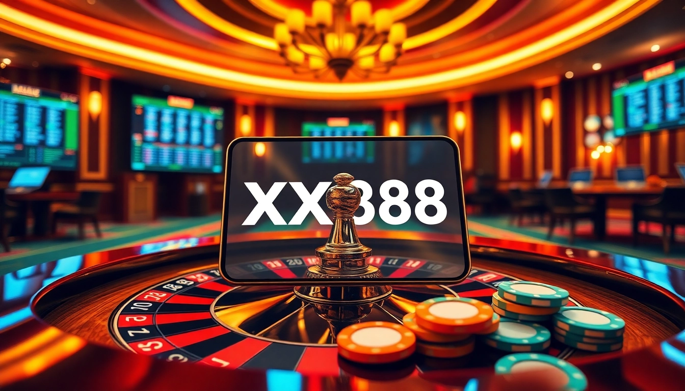 Experience thrill and strategy in XX88's dynamic online gambling scene with roulette and poker elements.