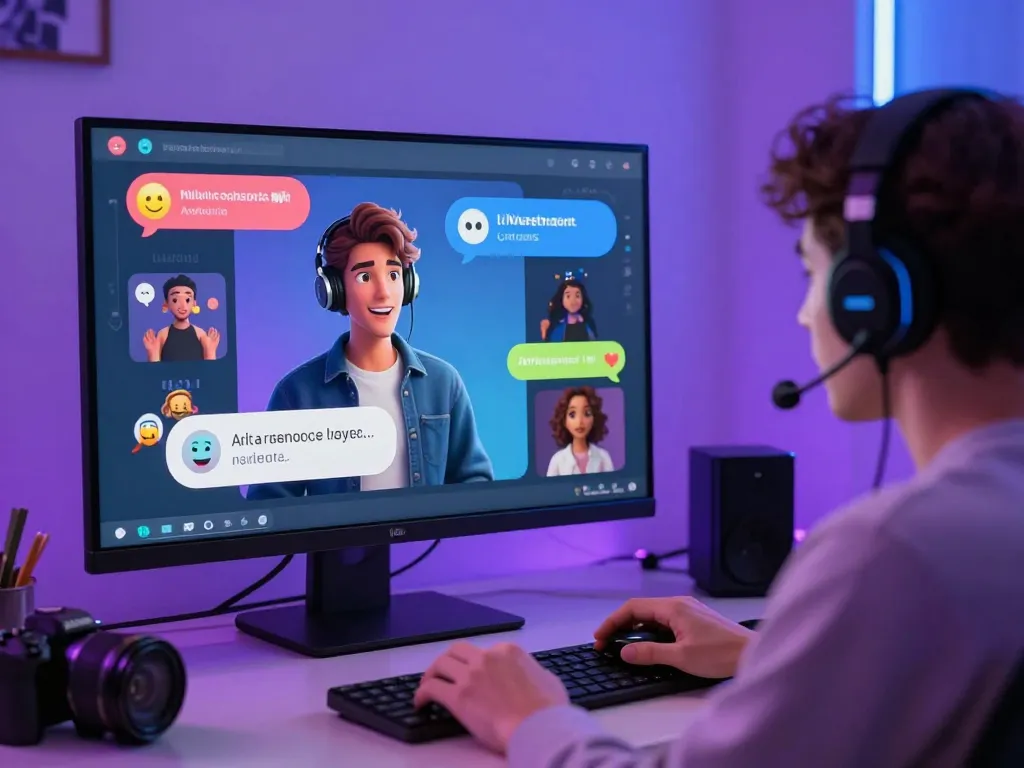 Interactive chat experience with 18+ ai characters, showcasing personalized and engaging dialogues in a vibrant digital setting