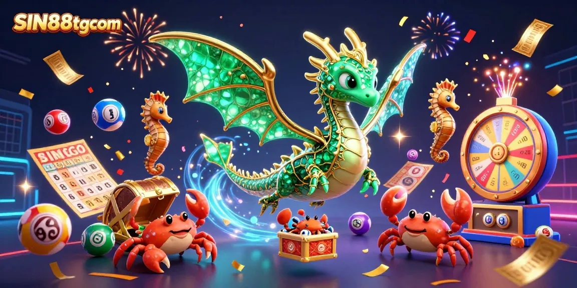 Experience the adventure with SIN88tgcom's vibrant sea dragon and gaming elements.