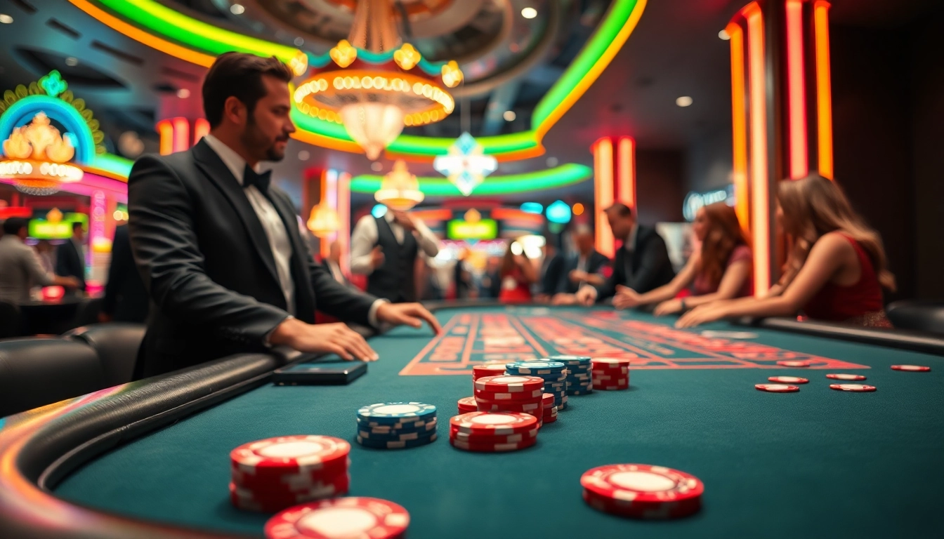 Erleben Sie die Spannung von casino spiele.de am eleganten Spieltisch mit leuchtenden Chips und Karten.