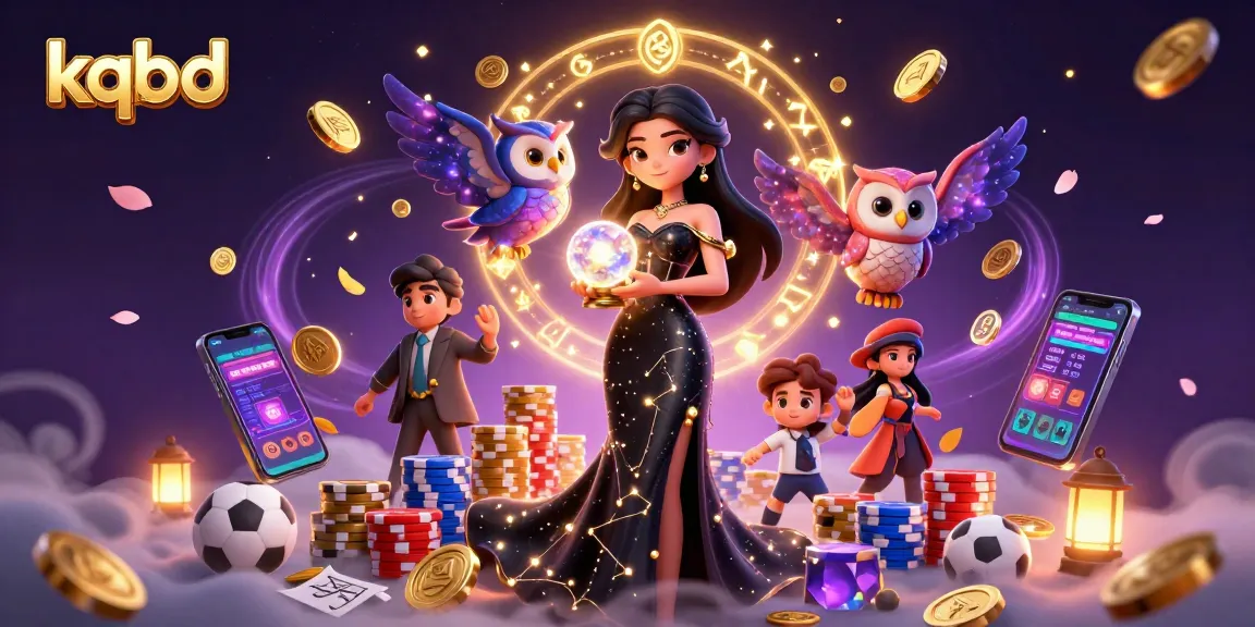 Kqbd showcases vibrant sports betting energy with 3D elements and mystical characters in a dynamic scene.