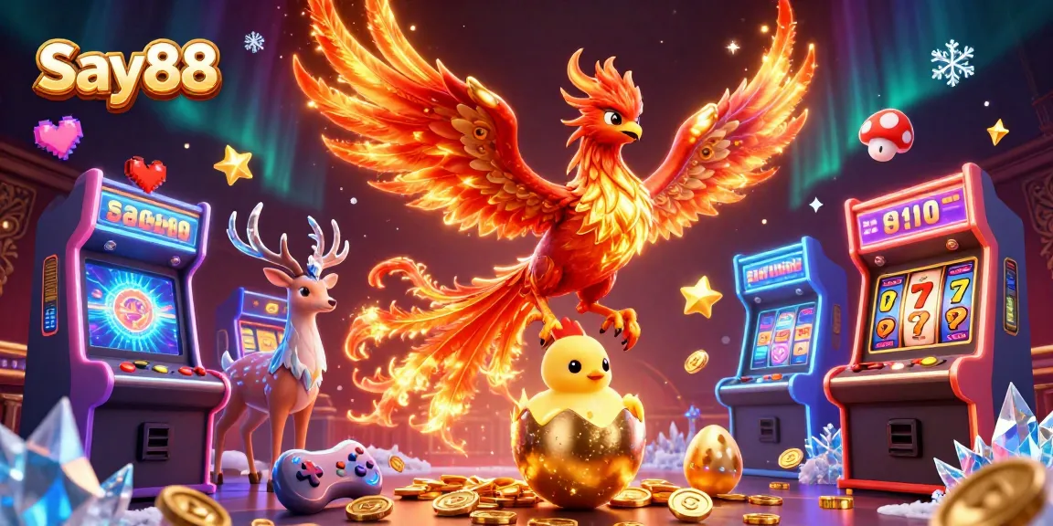Experience casino excitement with Say88, featuring a vibrant phoenix and enchanting elements.