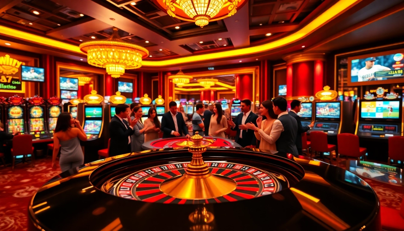 Experience the vibrant energy of S8 casino gaming with roulette and slot machines.