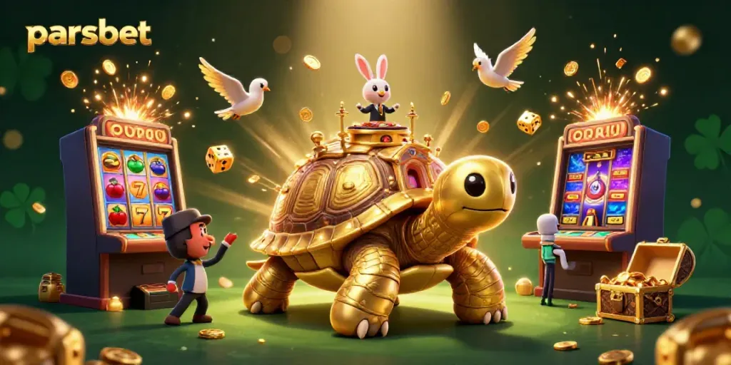 Parsbet, 3D altın kaplumbağa ve kumarhane sahnesi ile zengin içerik sunuyor.