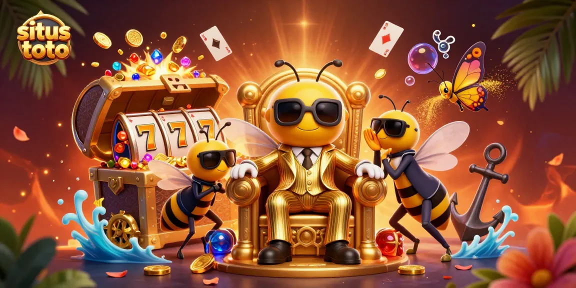 Engage in situs toto with this vibrant illustration featuring casino elements and energetic characters.