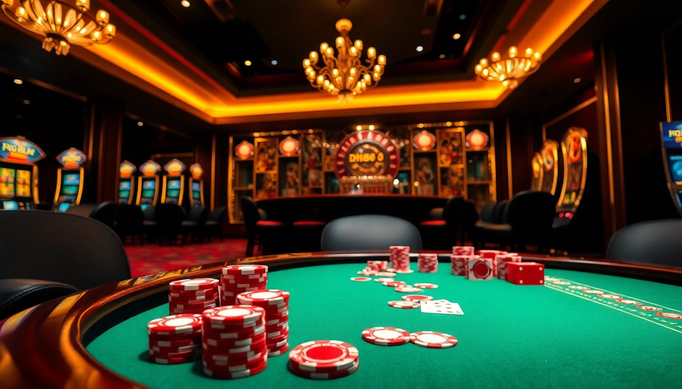 Experience the thrill of a casino at https://dh88.site/ with vibrant poker chips and exciting gameplay.