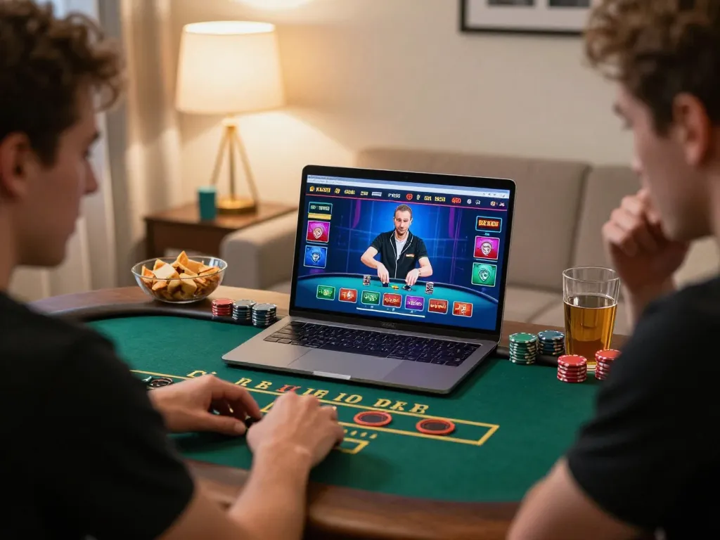 Player strategizes in live blackjack game on 888New from the comfort of home