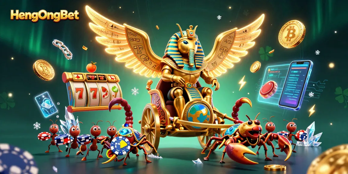 Engage in thrilling slot action at HengOngBet, featuring dynamic characters and rich casino elements.