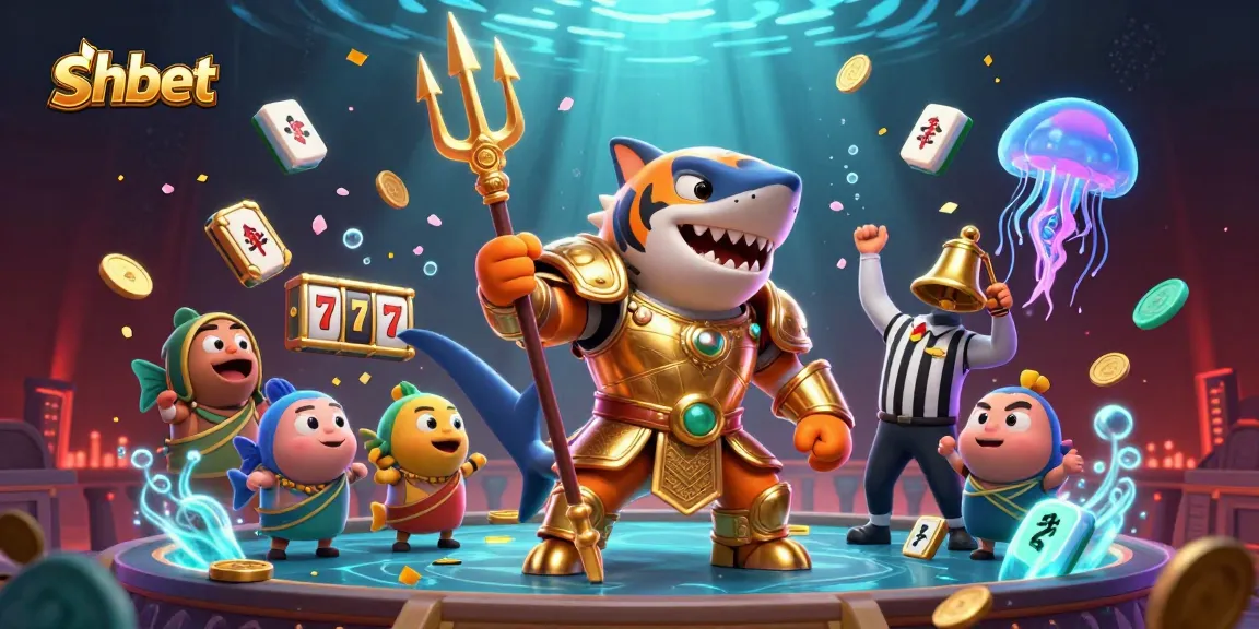 Engage in thrilling spins with SHBET's slots featuring a tiger shark and vibrant mahjong elements.