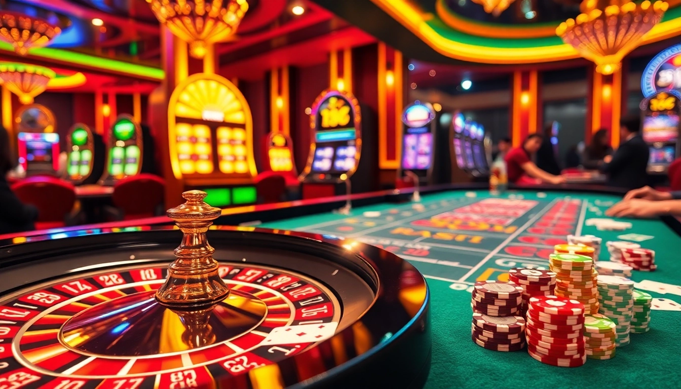 Experience the excitement of RR 88 at a vibrant casino table with roulette and poker games.
