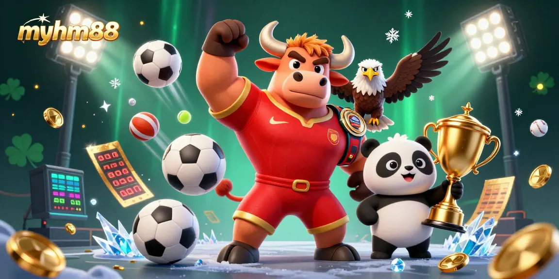 Experience thrilling action at myhm88 with a dynamic scene featuring animated casino characters.
