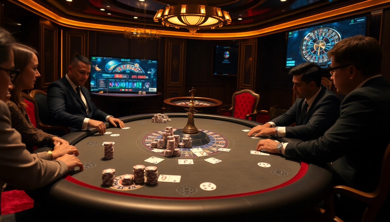 Experience the thrill of ee88e with elite poker players at a luxurious casino table.