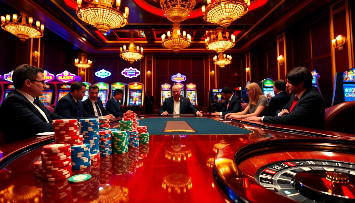 Elevated poker game scene at a luxurious casino showcasing the excitement of OK8386 gambling.