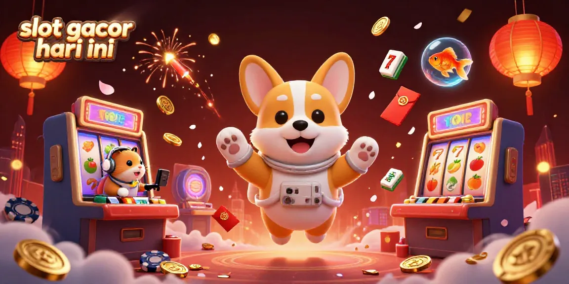 Engaging scene of slot gacor hari ini with colorful characters and casino elements floating in space.