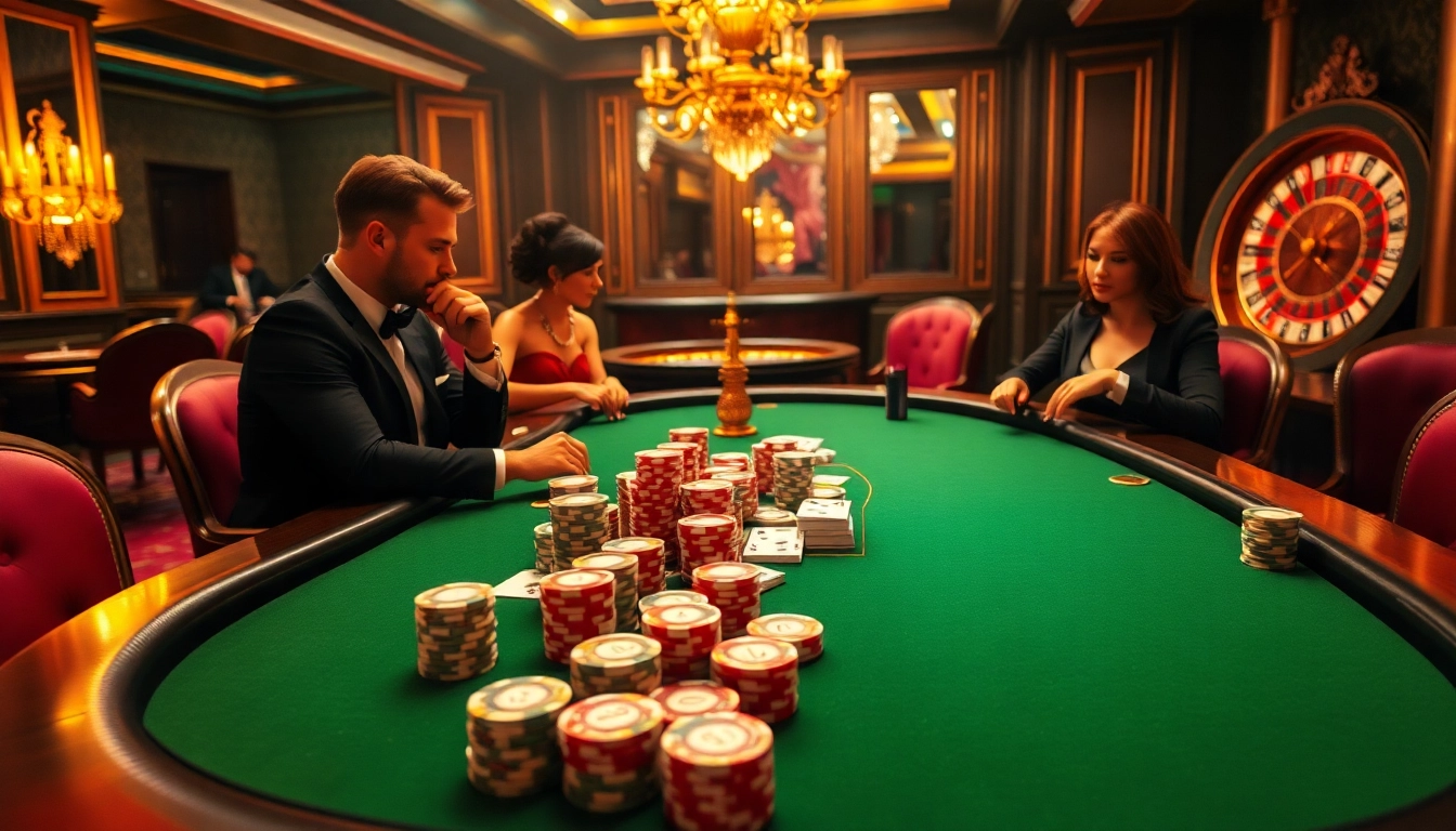 Poker players strategizing with chips and cards at a table inspired by 5Z7779.