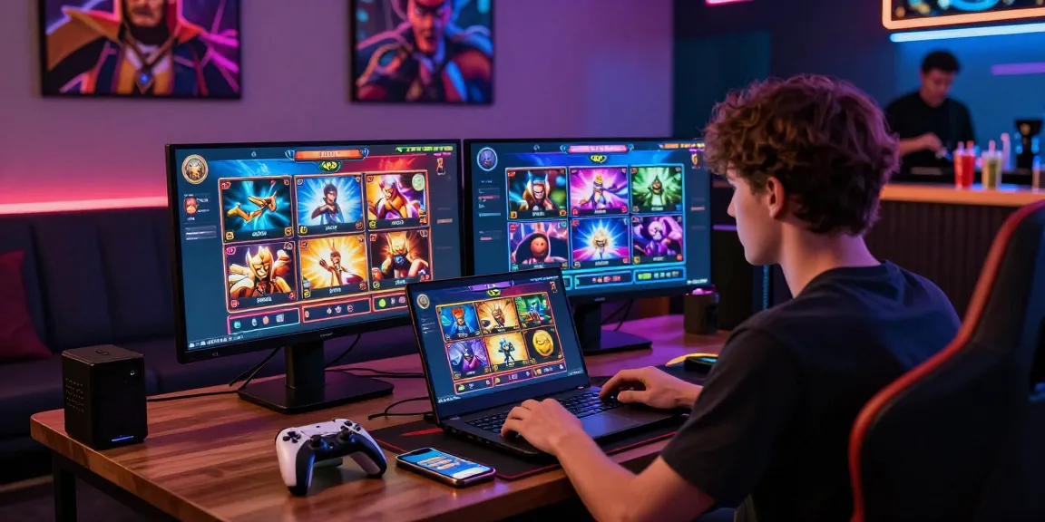 Player enjoying OPEN 88 online gaming with vibrant graphics in a stylish lounge.