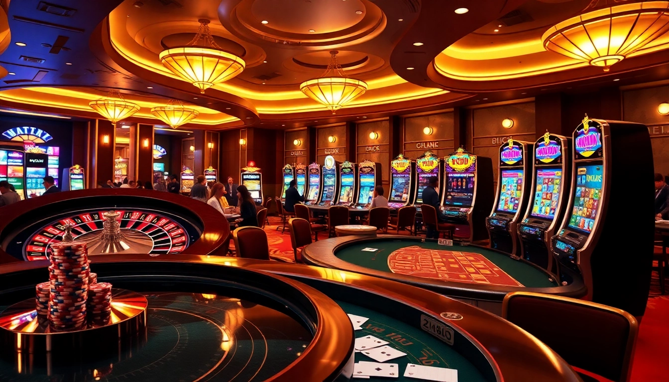 New88 players enjoying a lively casino scene with roulette, cards, and slots