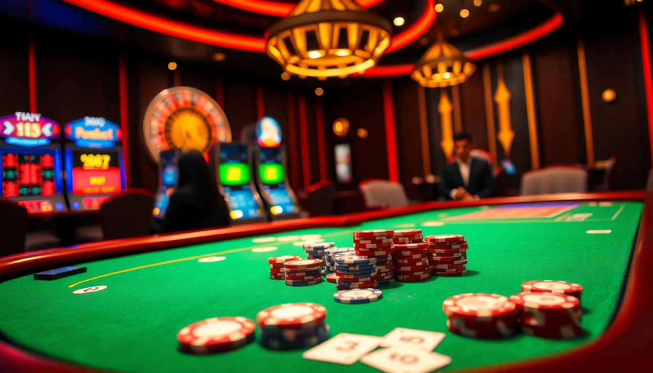 Experience thrilling gameplay at phsky.ltd with vibrant casino tables and engaging slot machines.