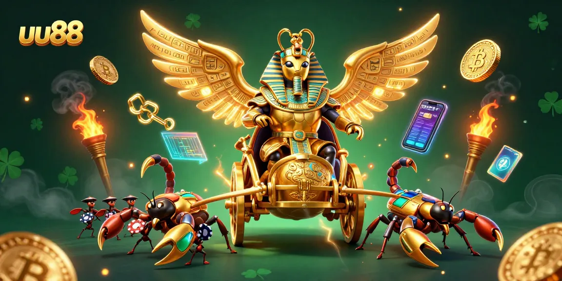 Experience thrilling wins at uu88 with a vibrant, dynamic casino scene featuring 3D characters and crypto elements.